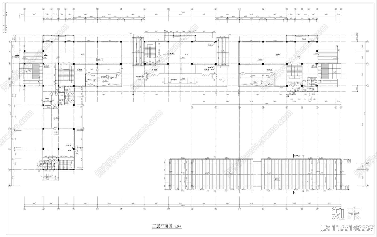 商业街建筑cad施工图下载【ID:1153148587】