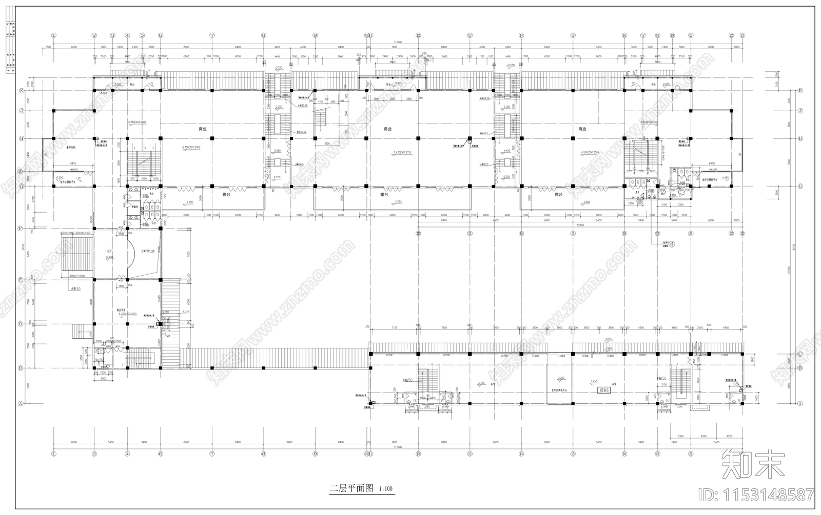 商业街建筑cad施工图下载【ID:1153148587】