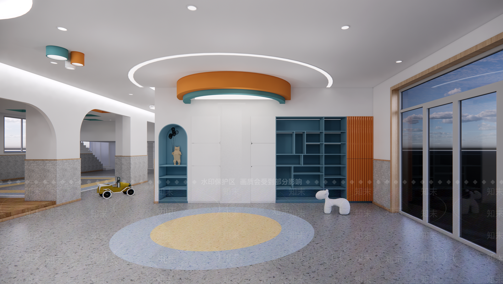 现代幼儿园大厅SU模型下载【ID:1153190754】