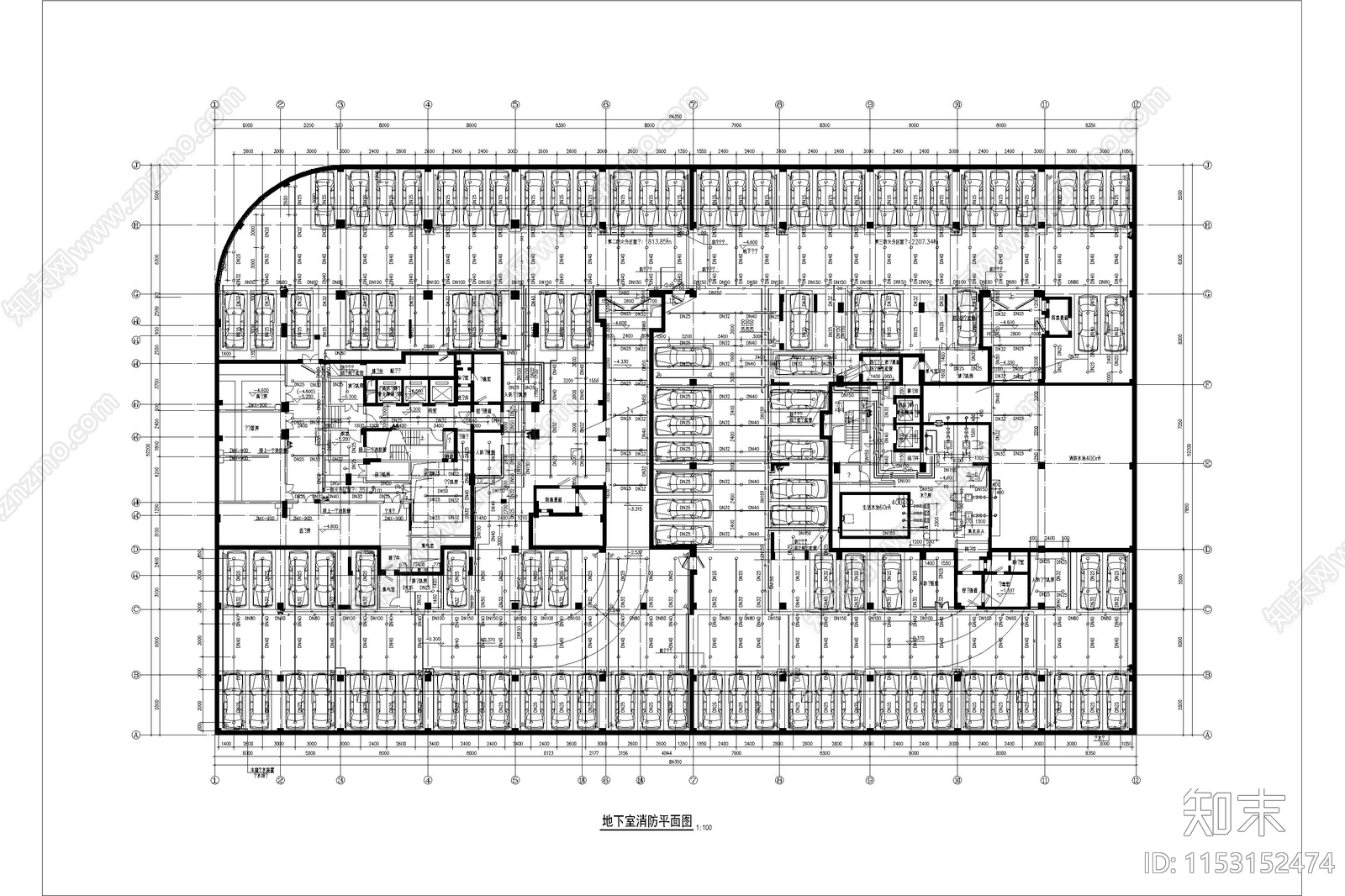 6套消防喷淋布置仓库泡沫雨淋裙房幼儿园建筑暖通施工图下载【ID:1153152474】