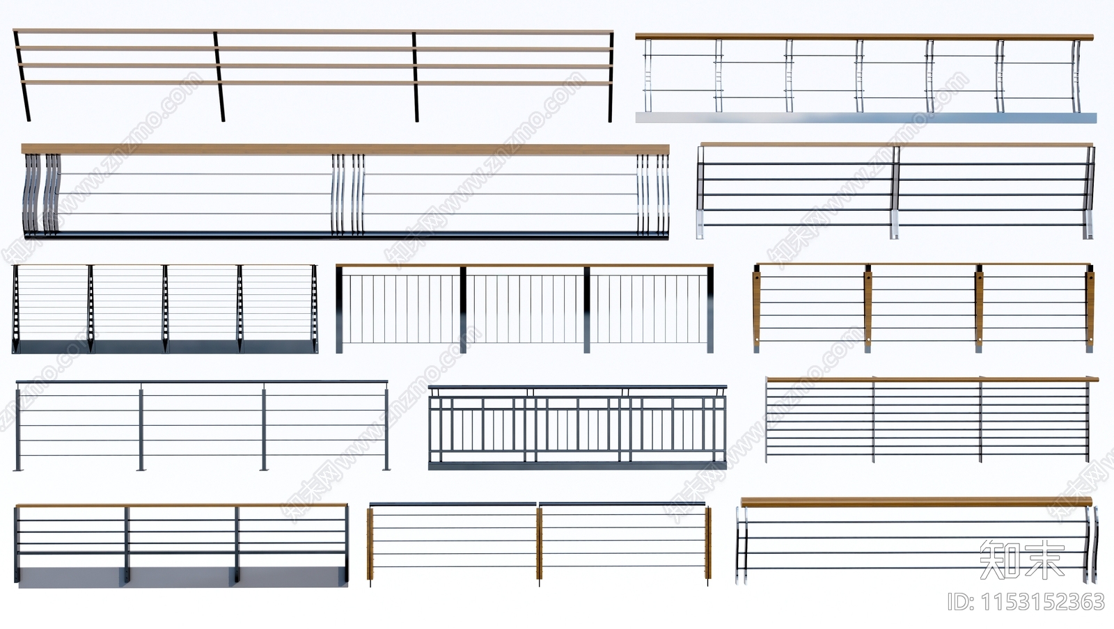 现代栏杆3D模型下载【ID:1153152363】