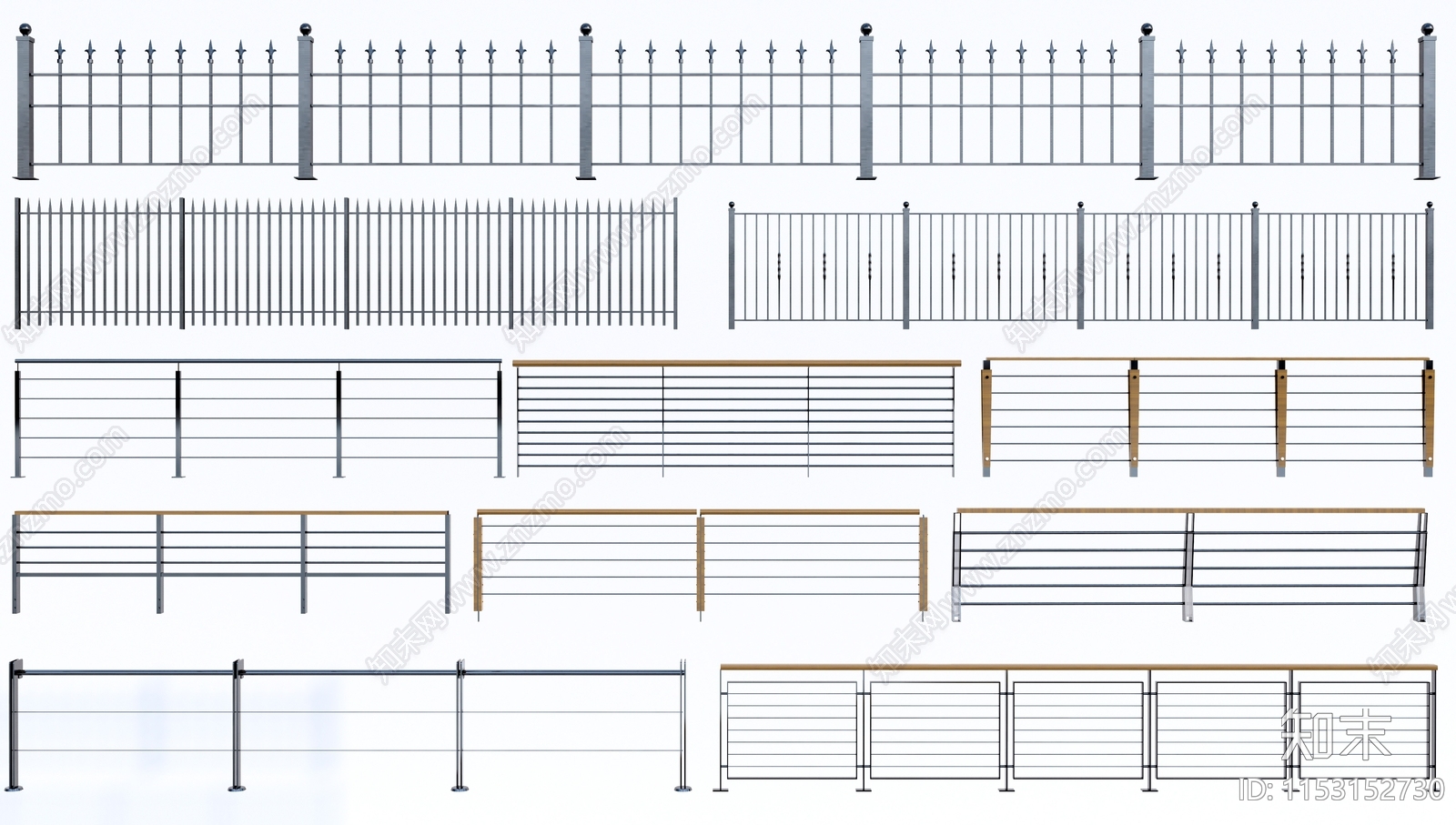 现代栏杆3D模型下载【ID:1153152730】