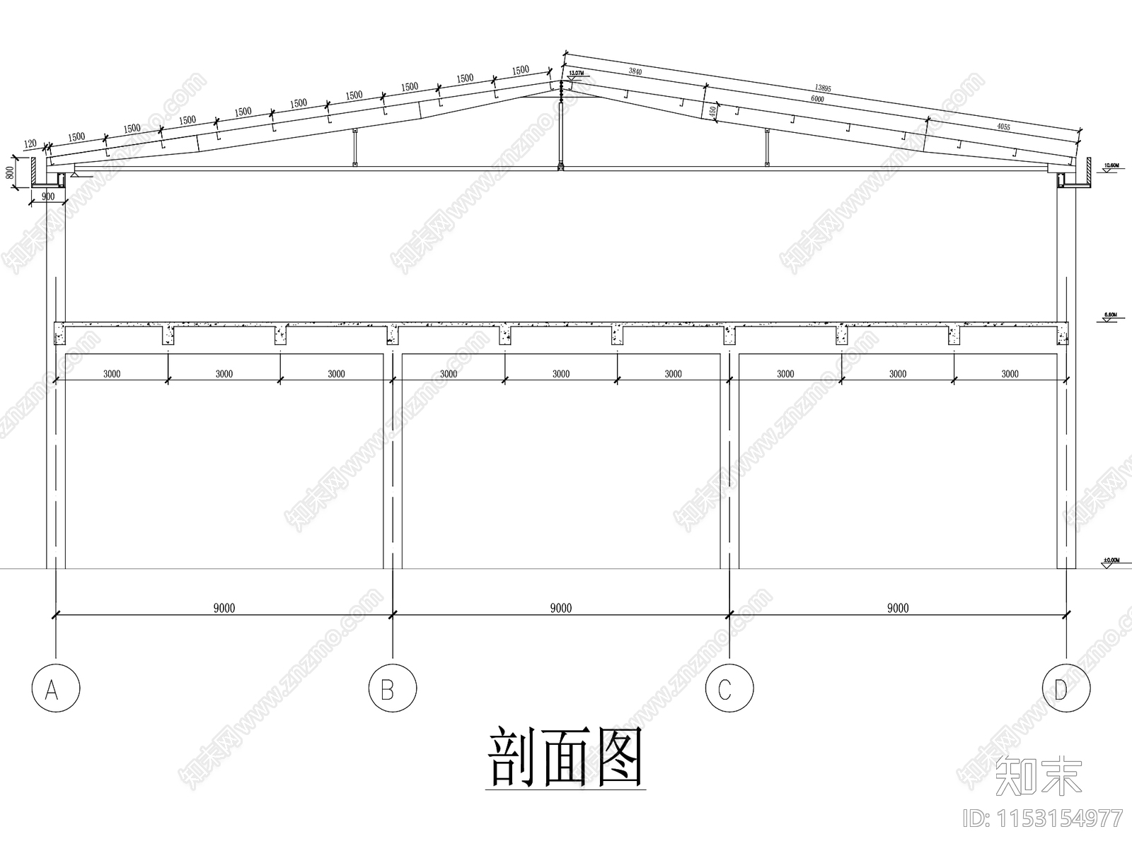 二层工业厂房建筑cad施工图下载【ID:1153154977】