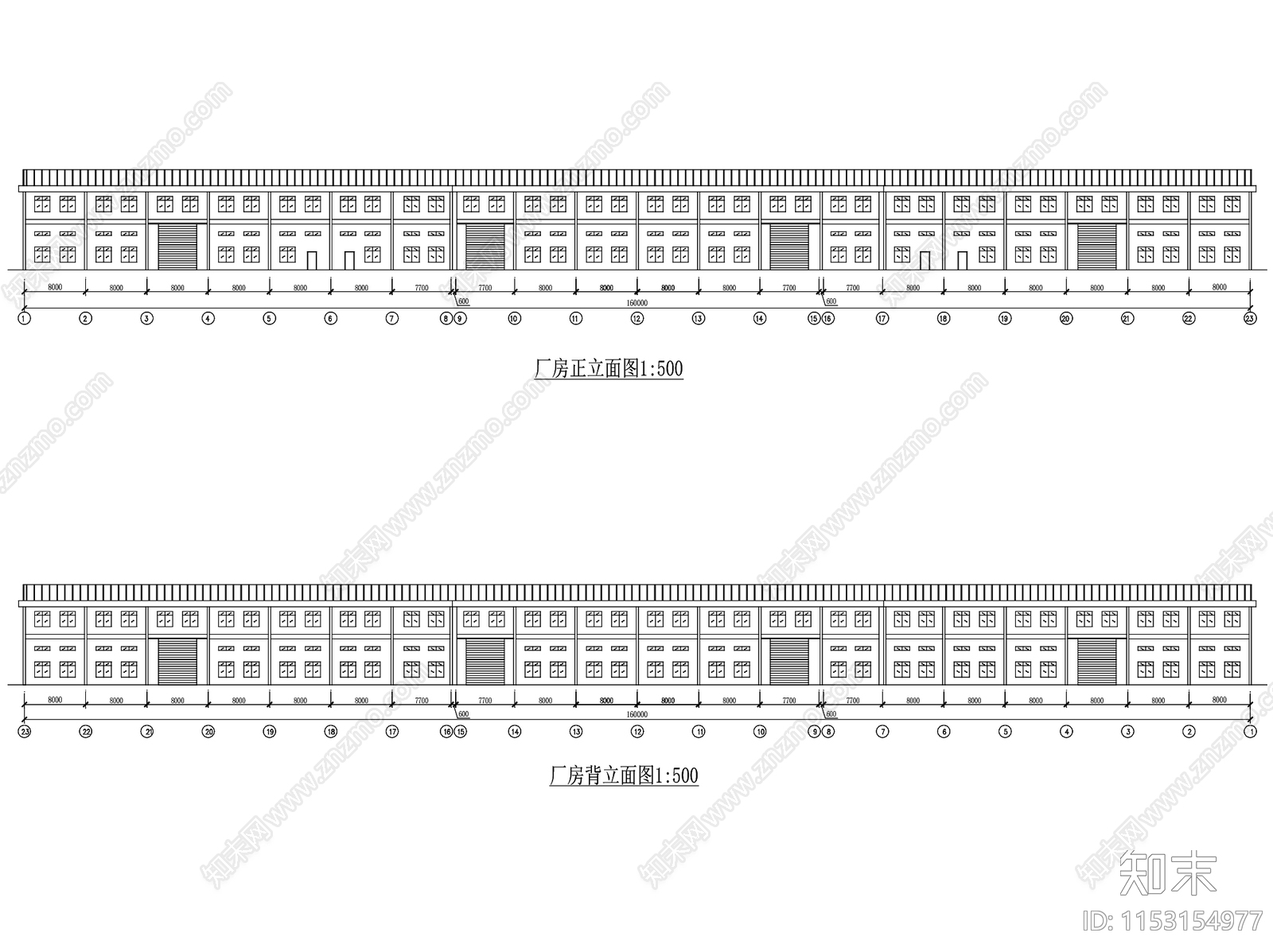 二层工业厂房建筑cad施工图下载【ID:1153154977】