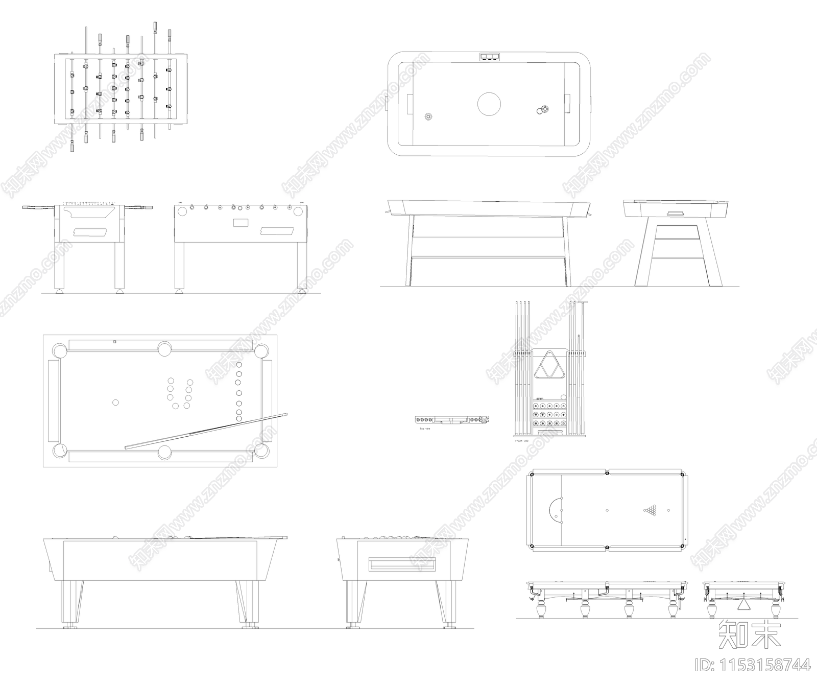 台球桌架子图库施工图下载【ID:1153158744】