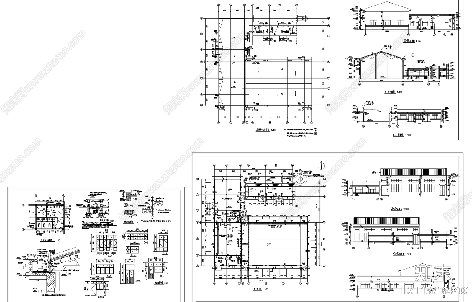 单层锅炉房厂房车间工业建筑cad施工图下载【ID:1153164700】