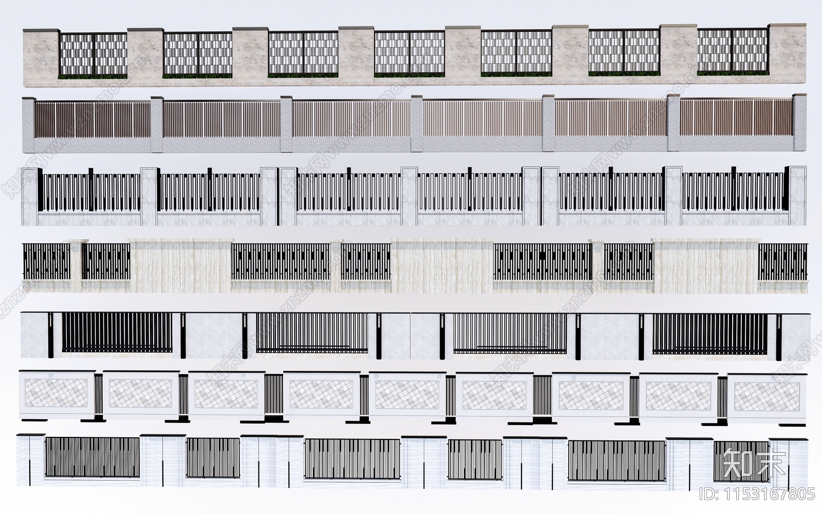 现代栏杆3D模型下载【ID:1153167805】