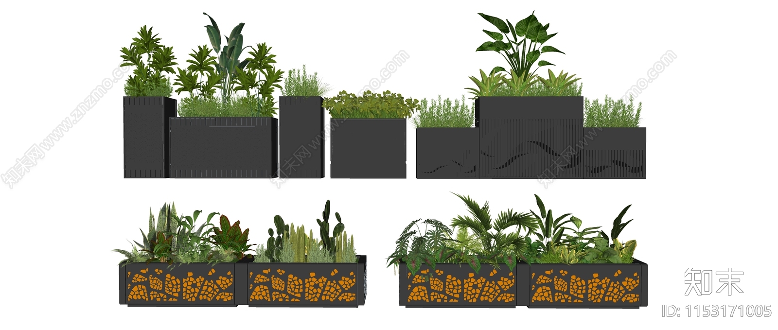 植物组合花箱SU模型下载【ID:1153171005】