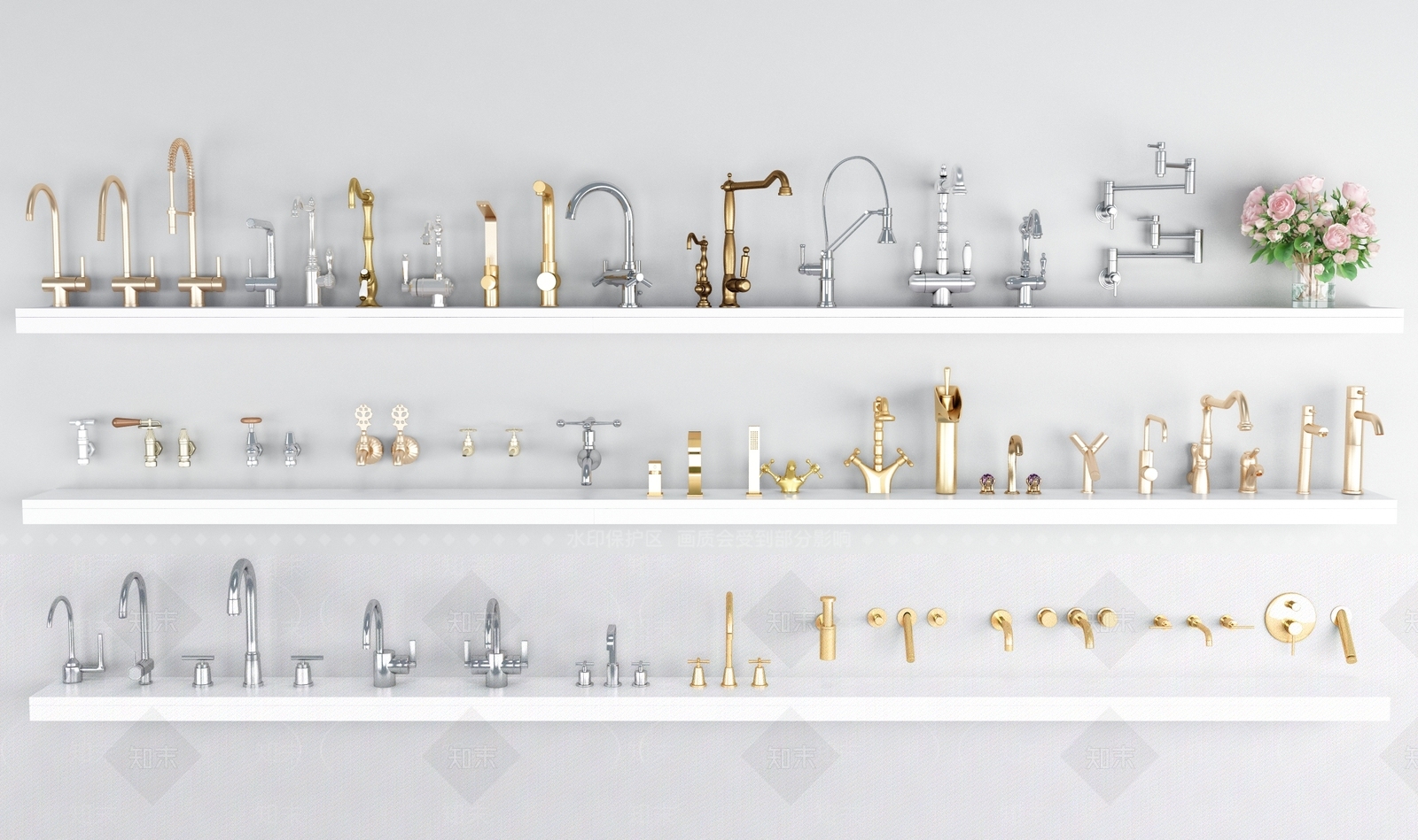 水龙头组合3D模型下载【ID:1153179573】