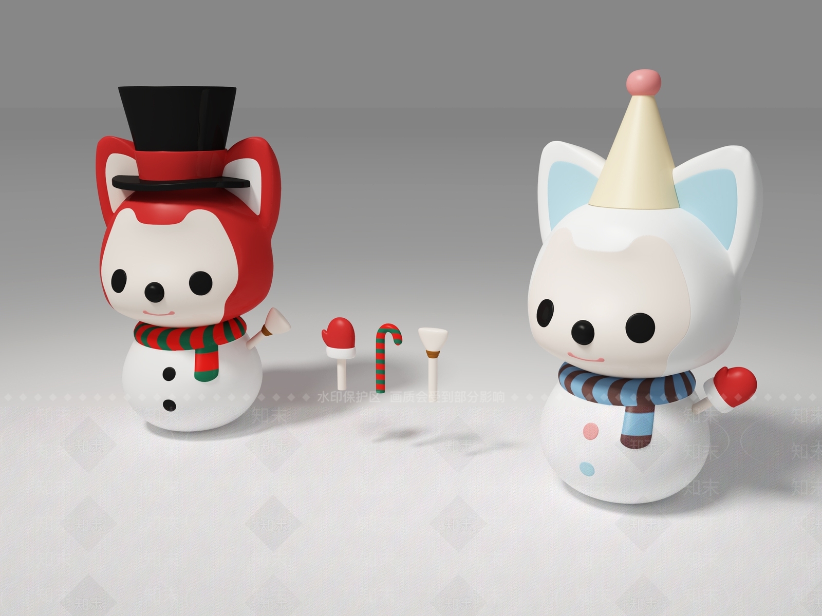 阿里圣诞雪人公仔手办3D模型下载【ID:1153181812】