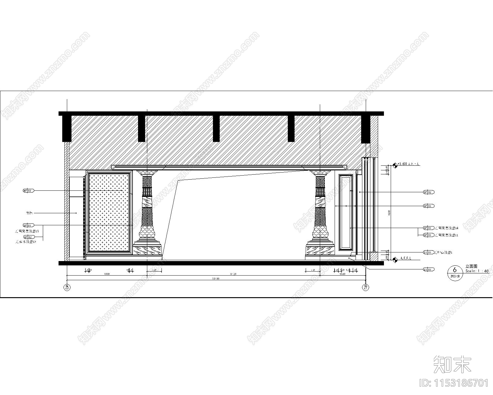 西餐厅室内cad施工图下载【ID:1153186701】