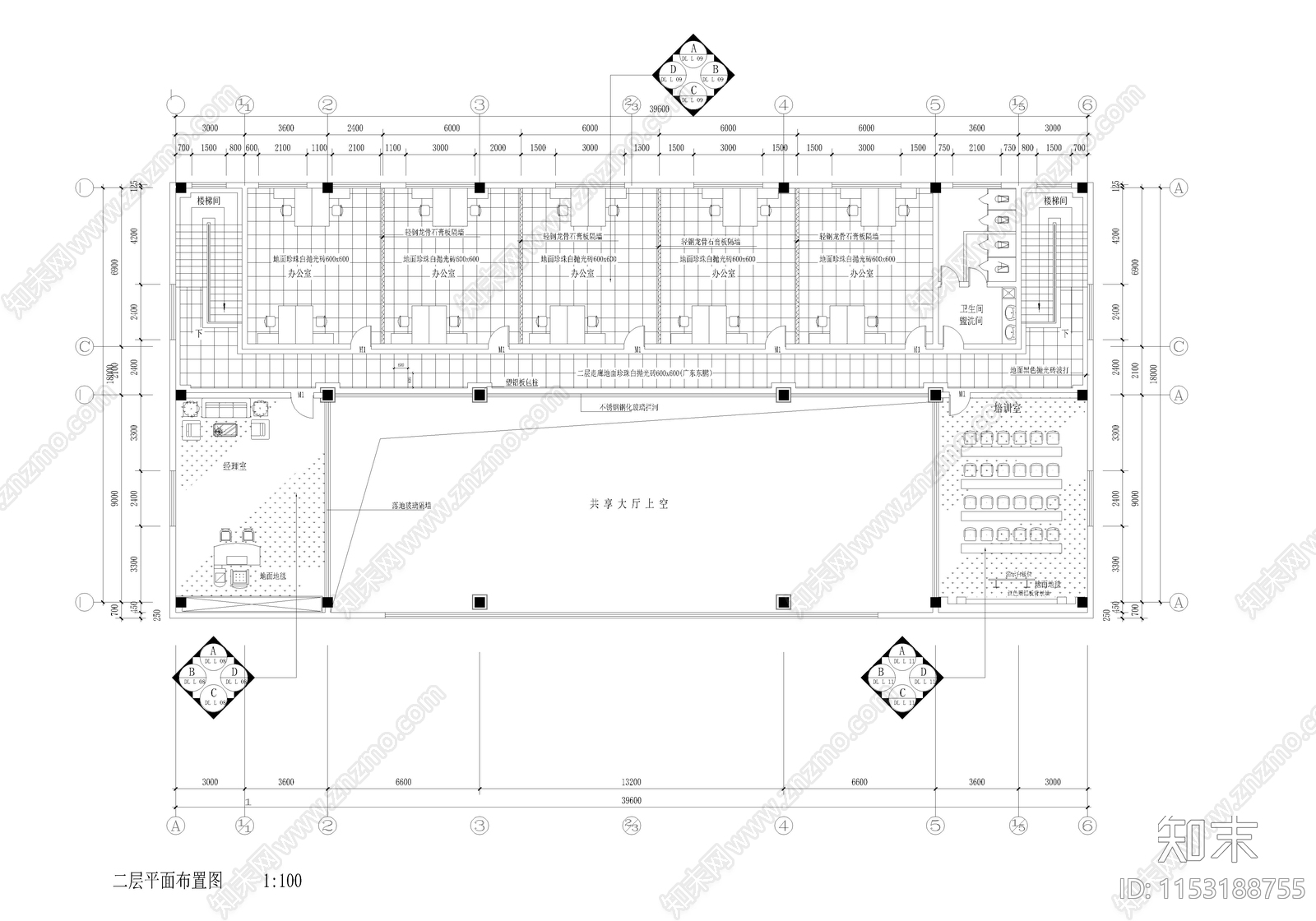 汽车销售服务中心室内cad施工图下载【ID:1153188755】