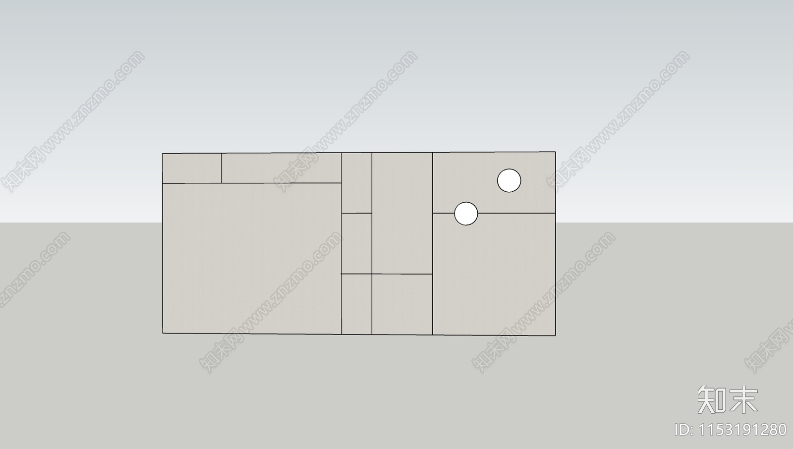 现代景墙SU模型下载【ID:1153191280】