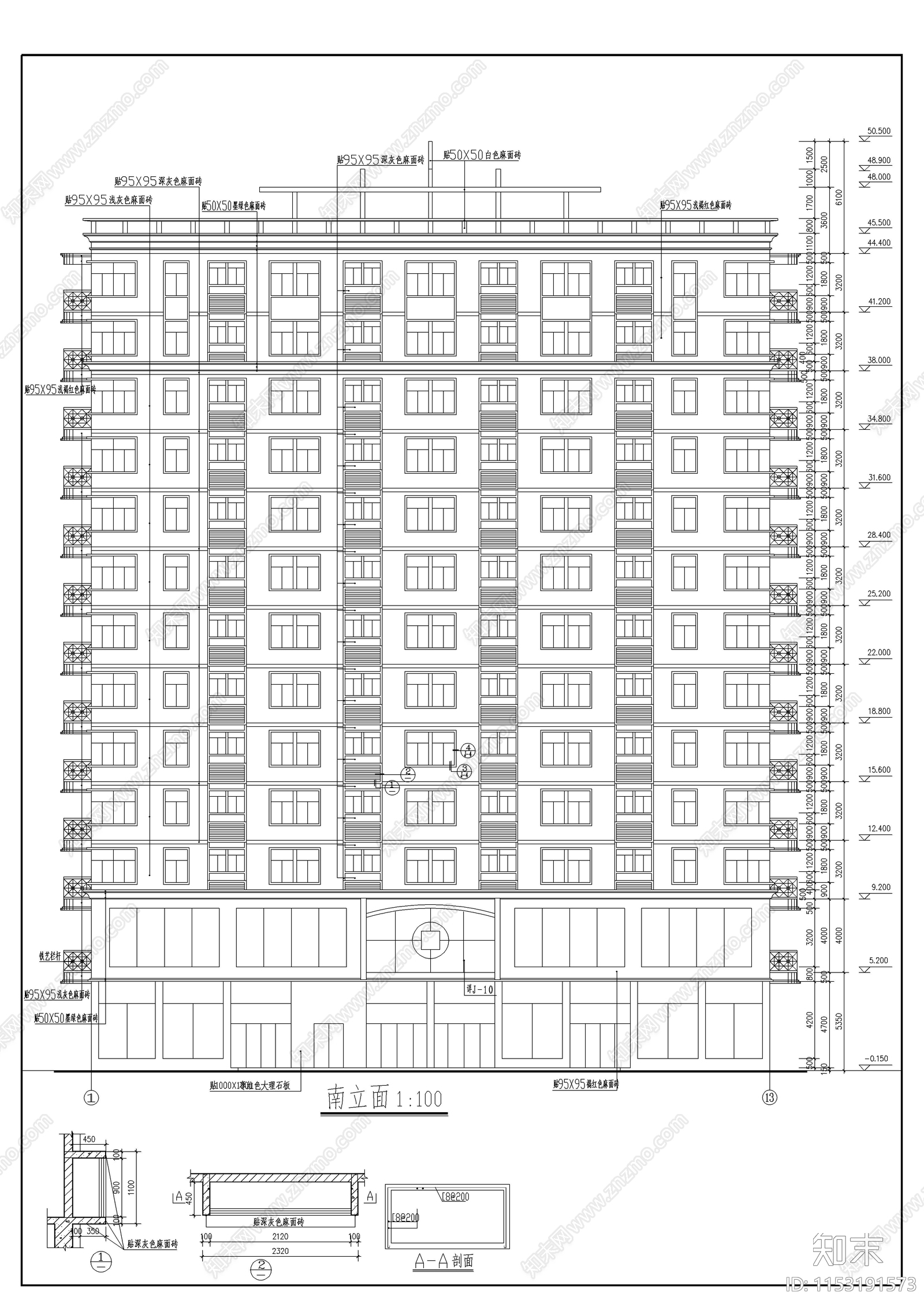 商业综合建筑cad施工图下载【ID:1153191573】