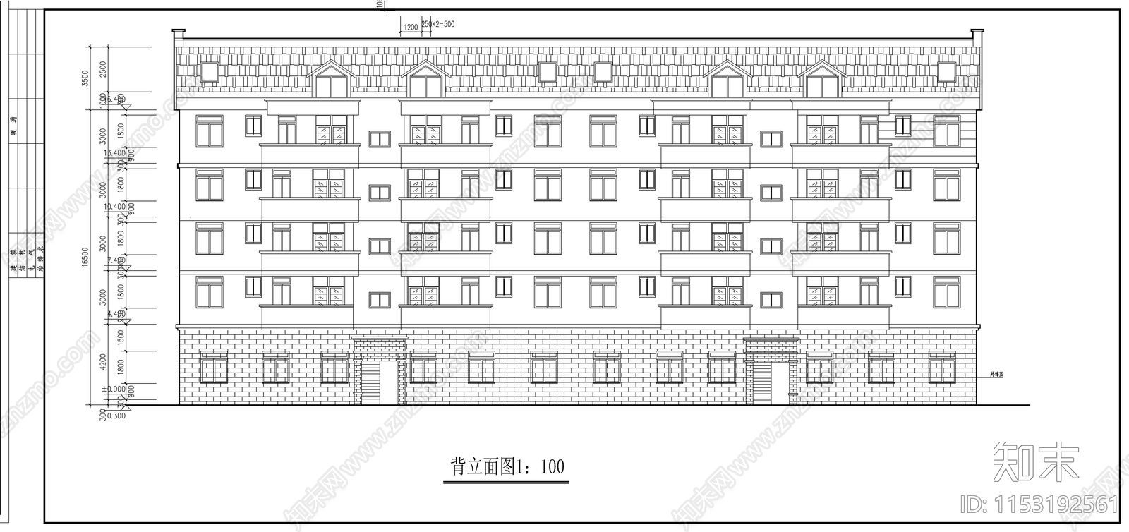 商住楼建筑cad施工图下载【ID:1153192561】