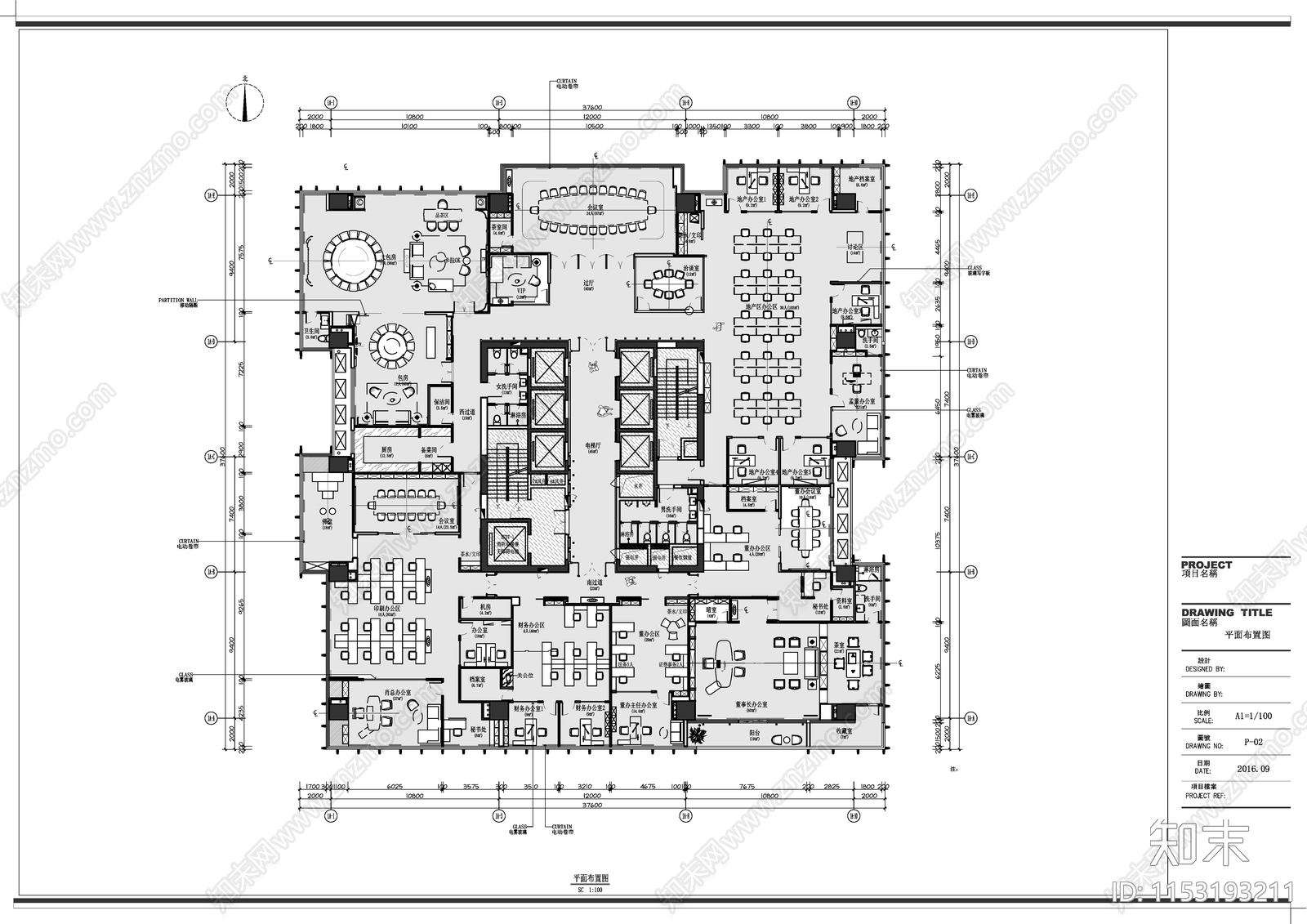 办公室室内cad施工图下载【ID:1153193211】