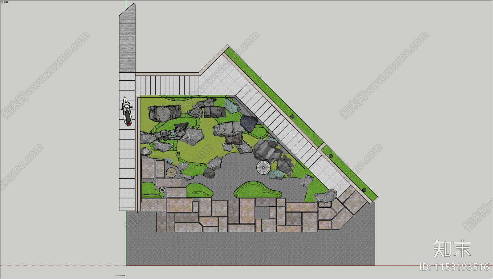 现代假山SU模型下载【ID:1153193516】