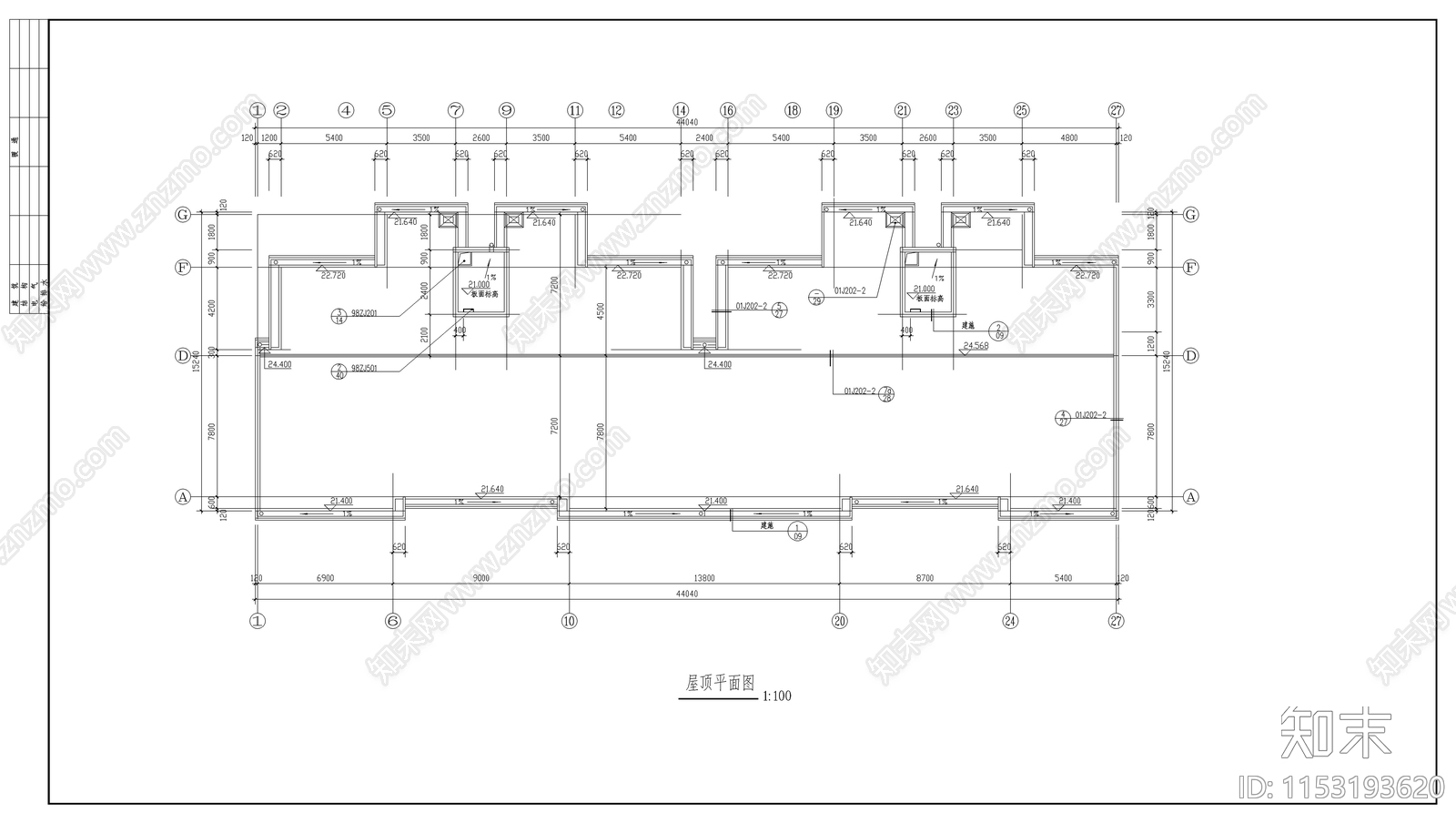 商住楼建筑cad施工图下载【ID:1153193620】