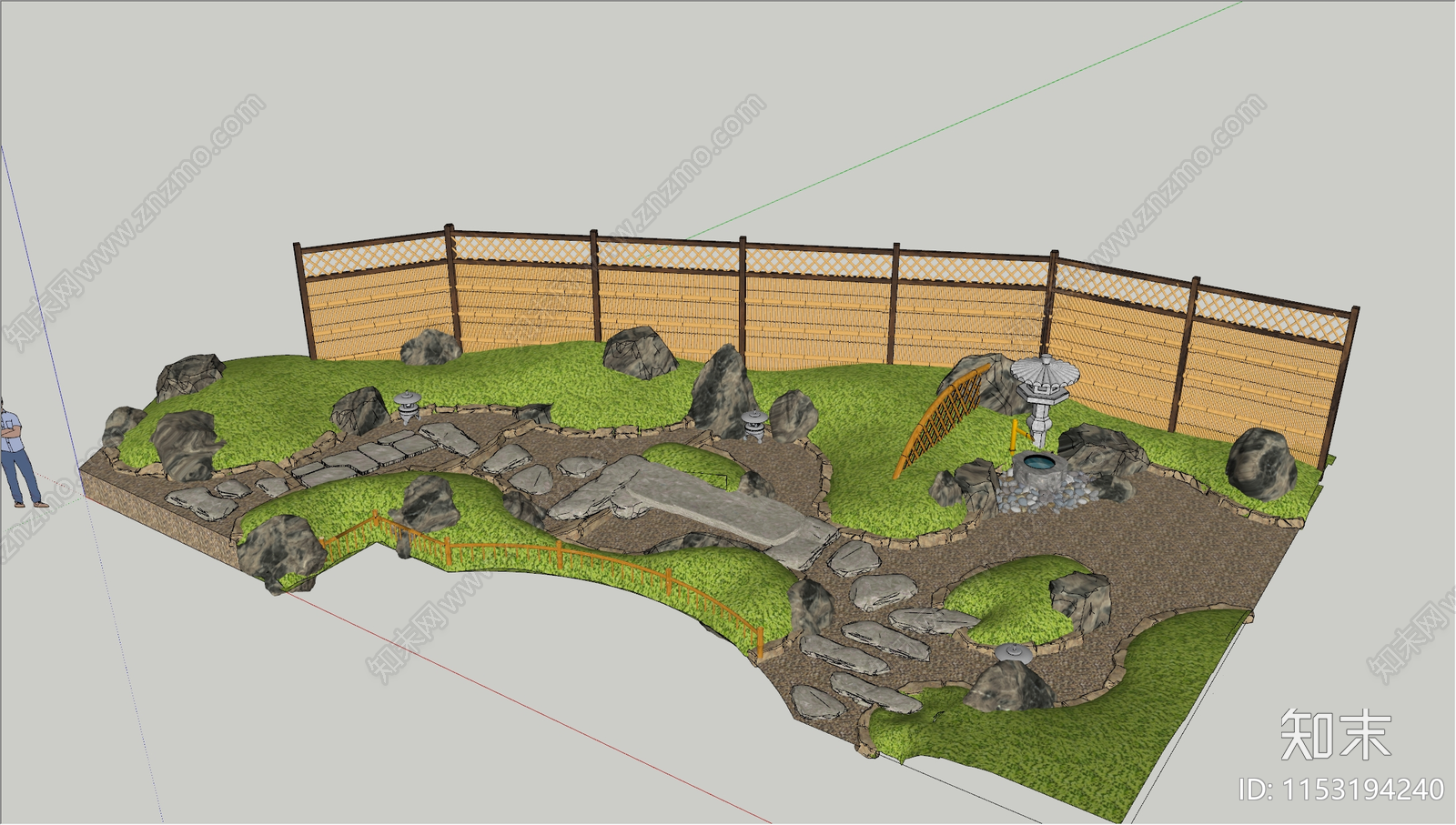 日式庭院景观SU模型下载【ID:1153194240】