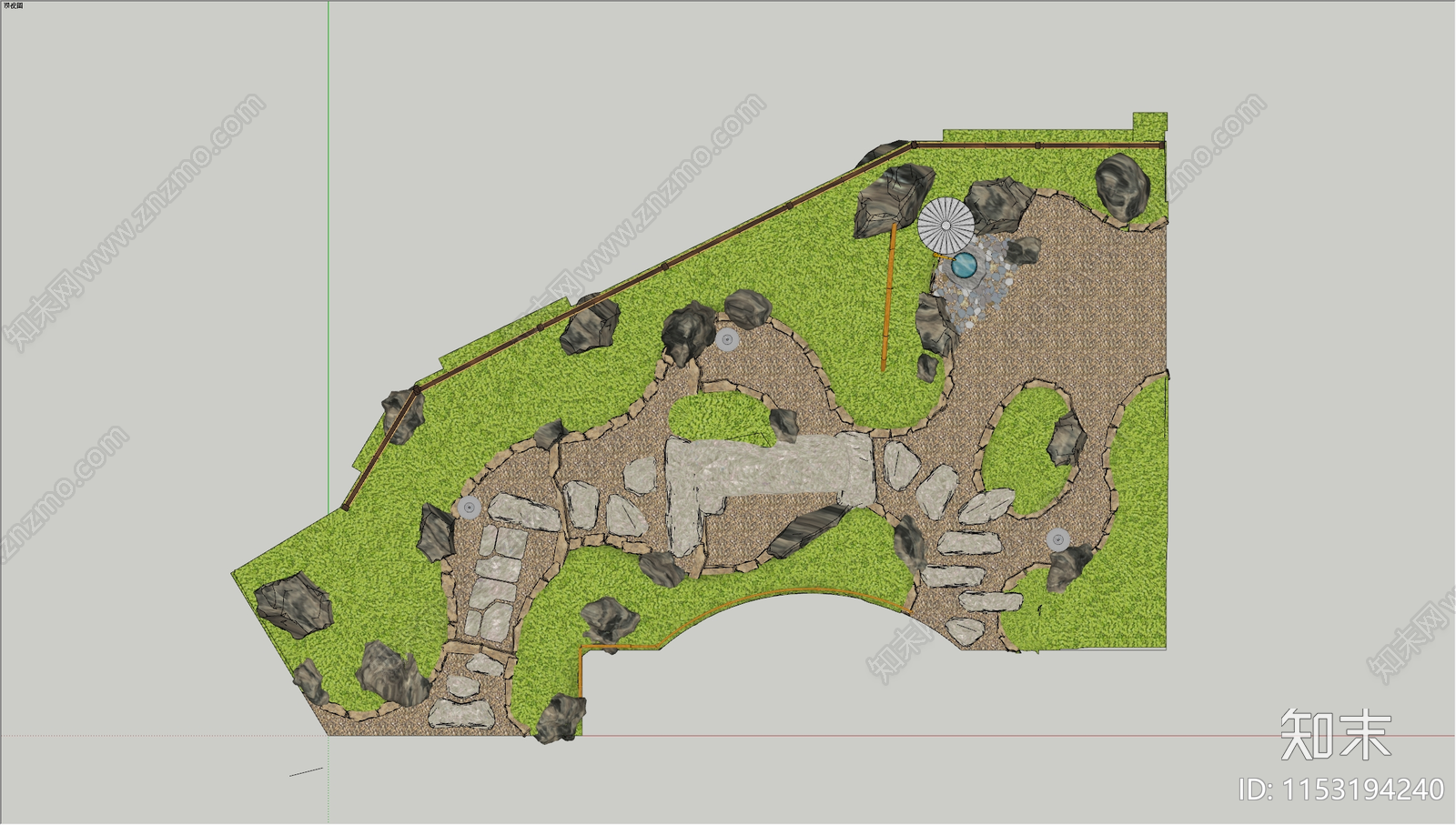 日式庭院景观SU模型下载【ID:1153194240】