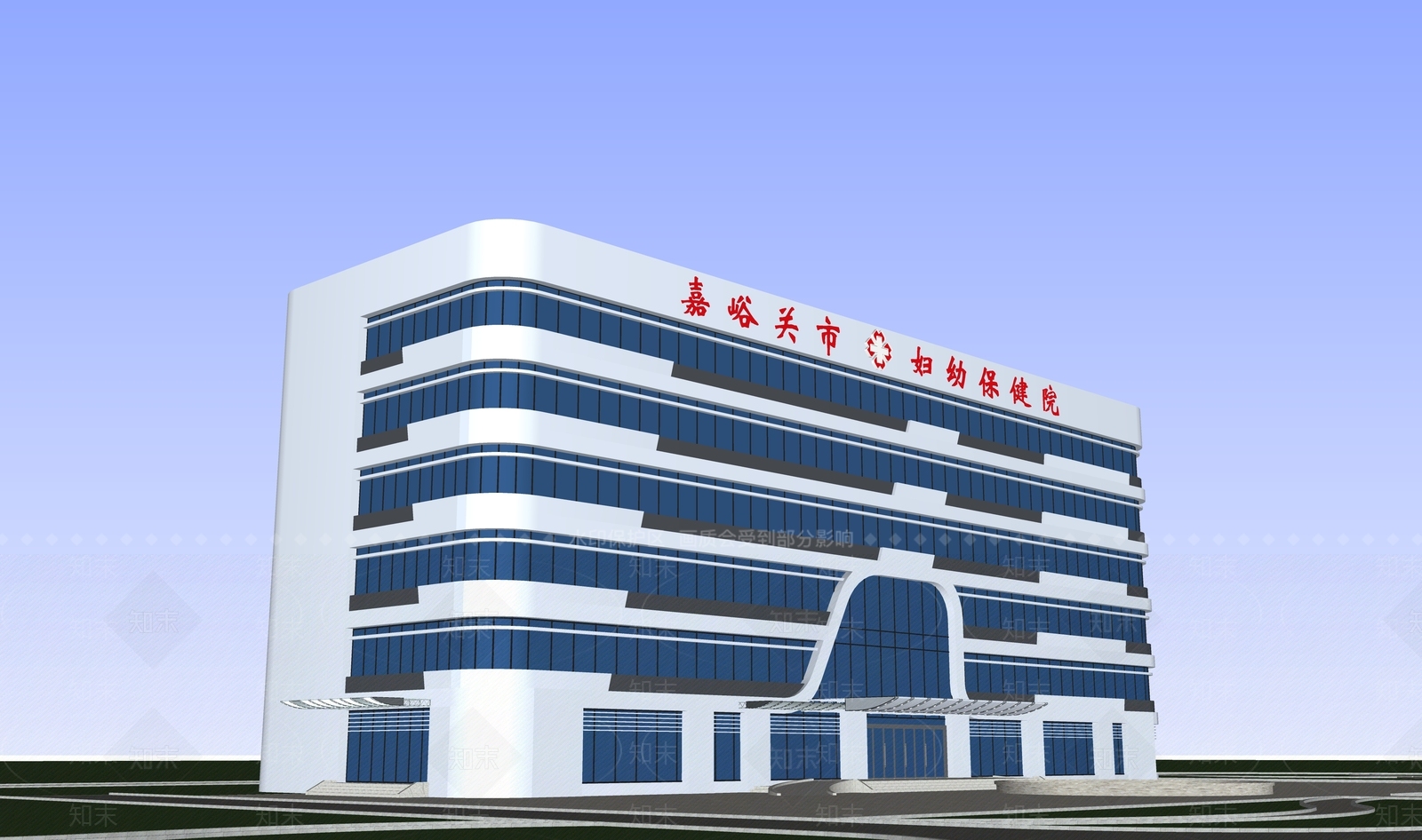 现代风格医院建筑SU模型下载【ID:1153200803】