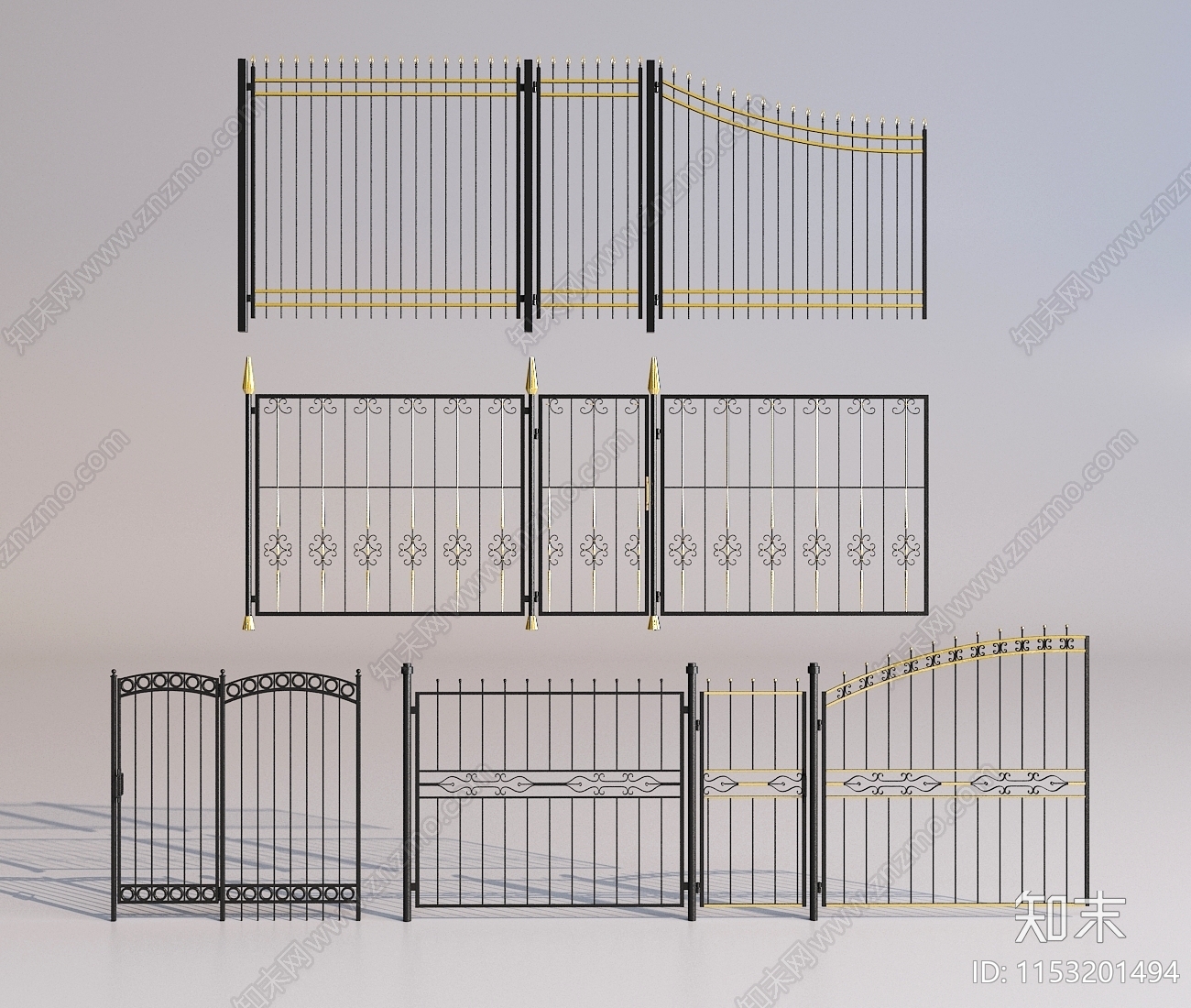 简欧铁艺栏杆3D模型下载【ID:1153201494】