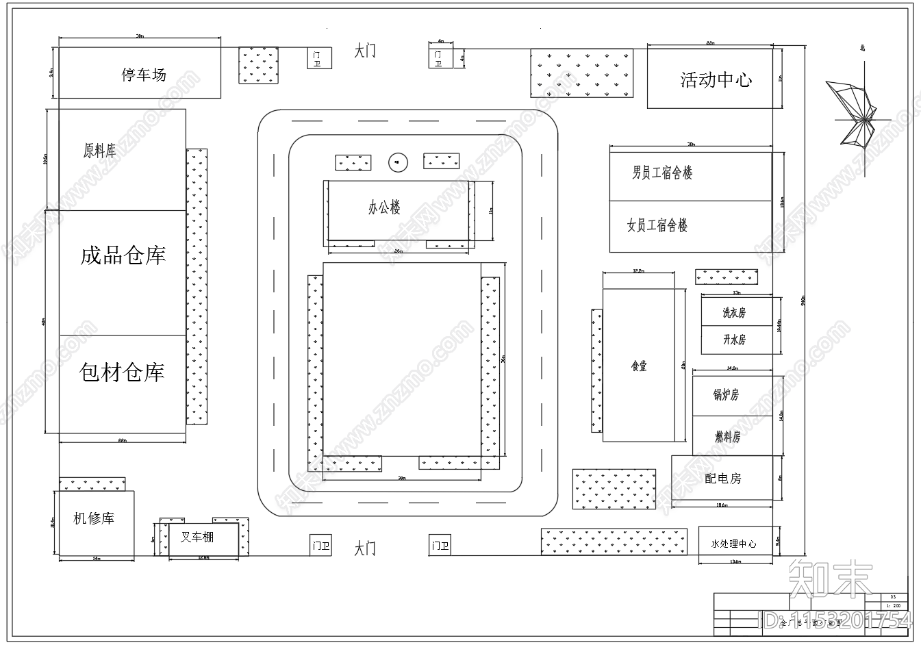 年产1000吨巧克力朱古力食品工厂平面施工图下载【ID:1153201754】