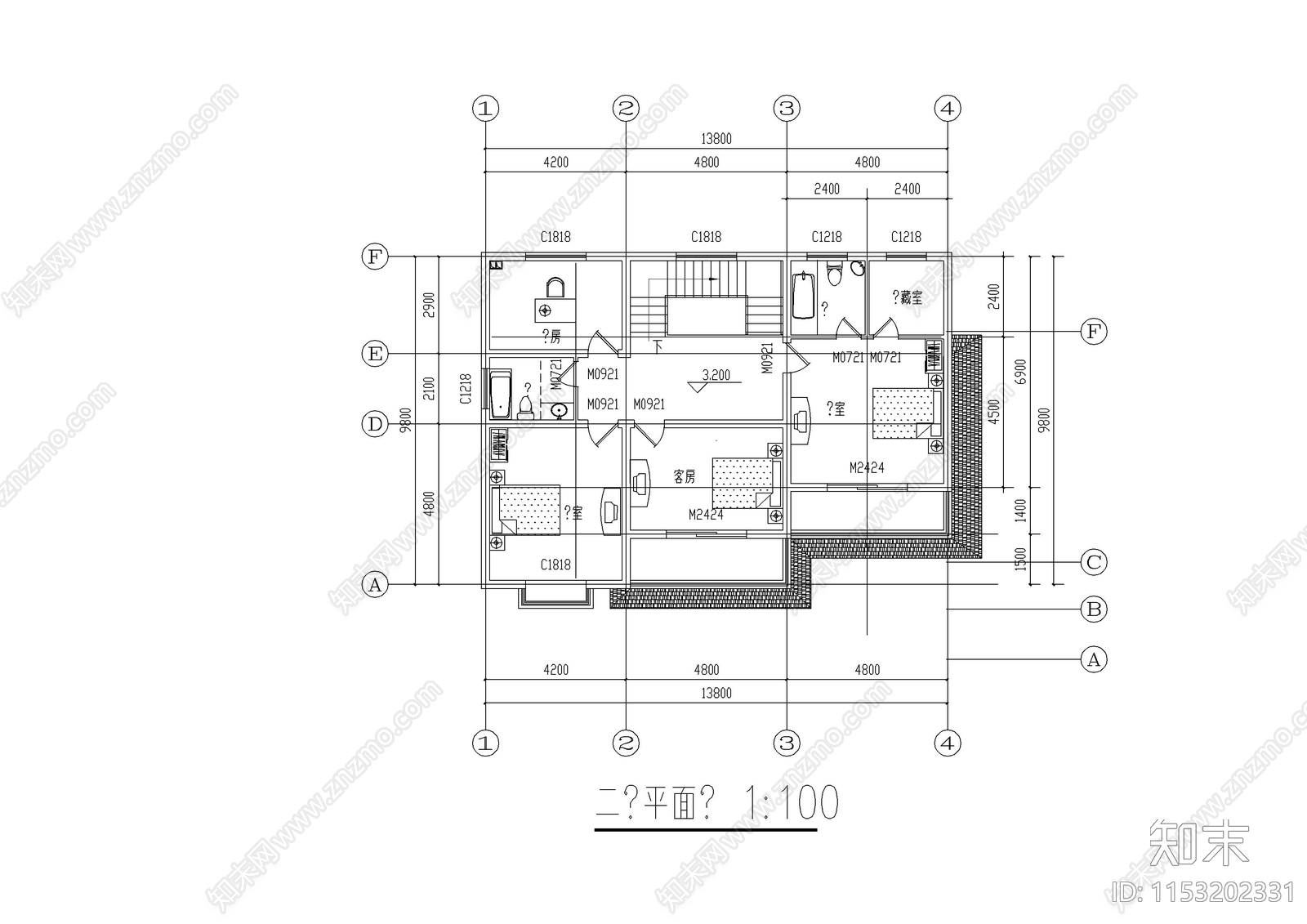 乡村别墅建筑cad施工图下载【ID:1153202331】