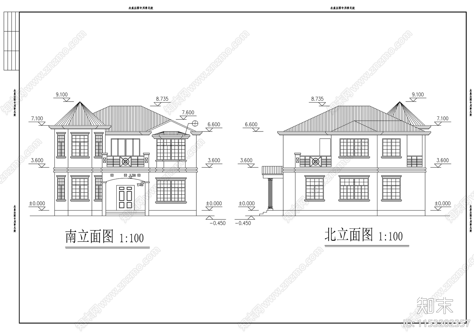 小别墅建筑cad施工图下载【ID:1153202357】