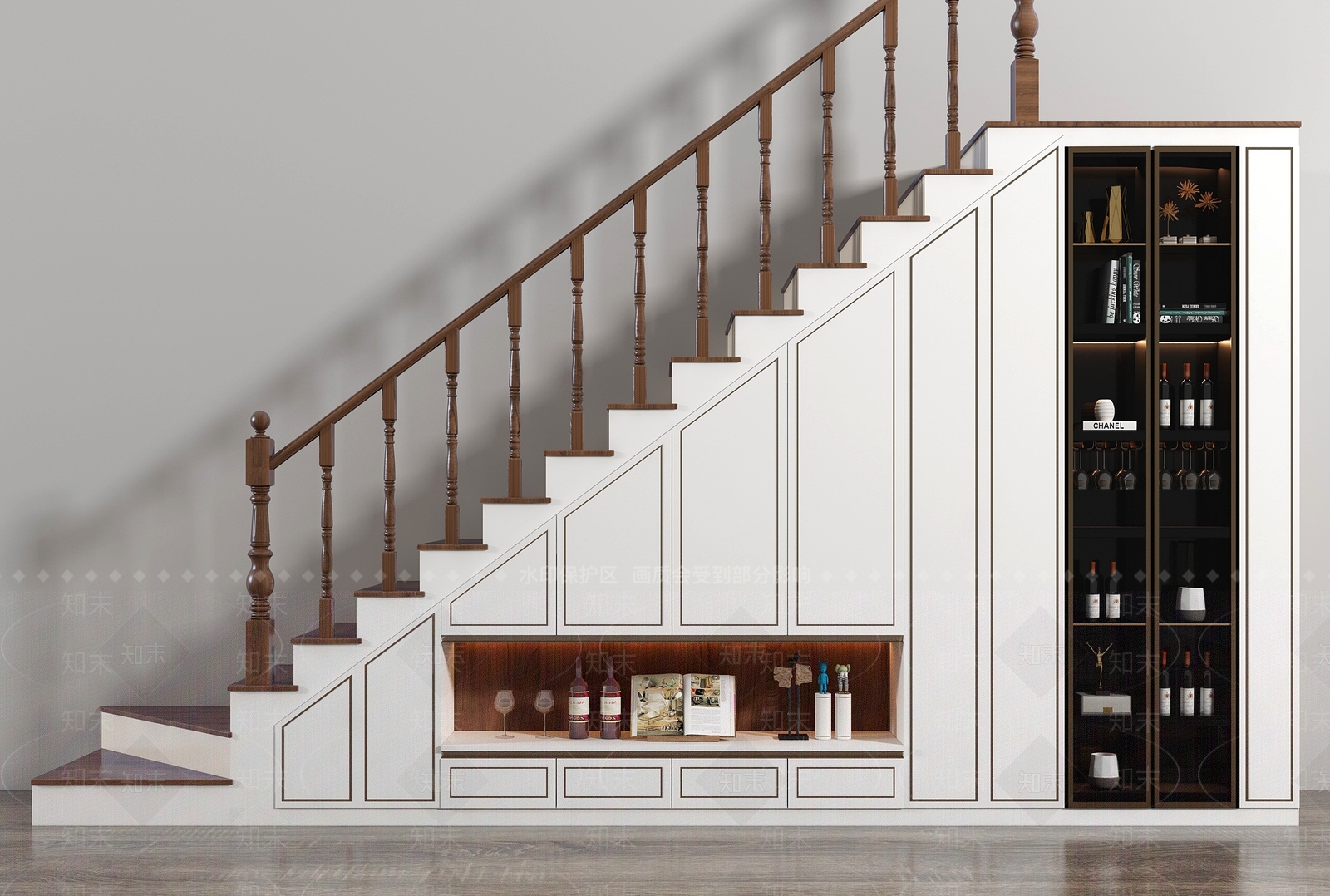 现代楼梯柜3D模型下载【ID:1153203402】
