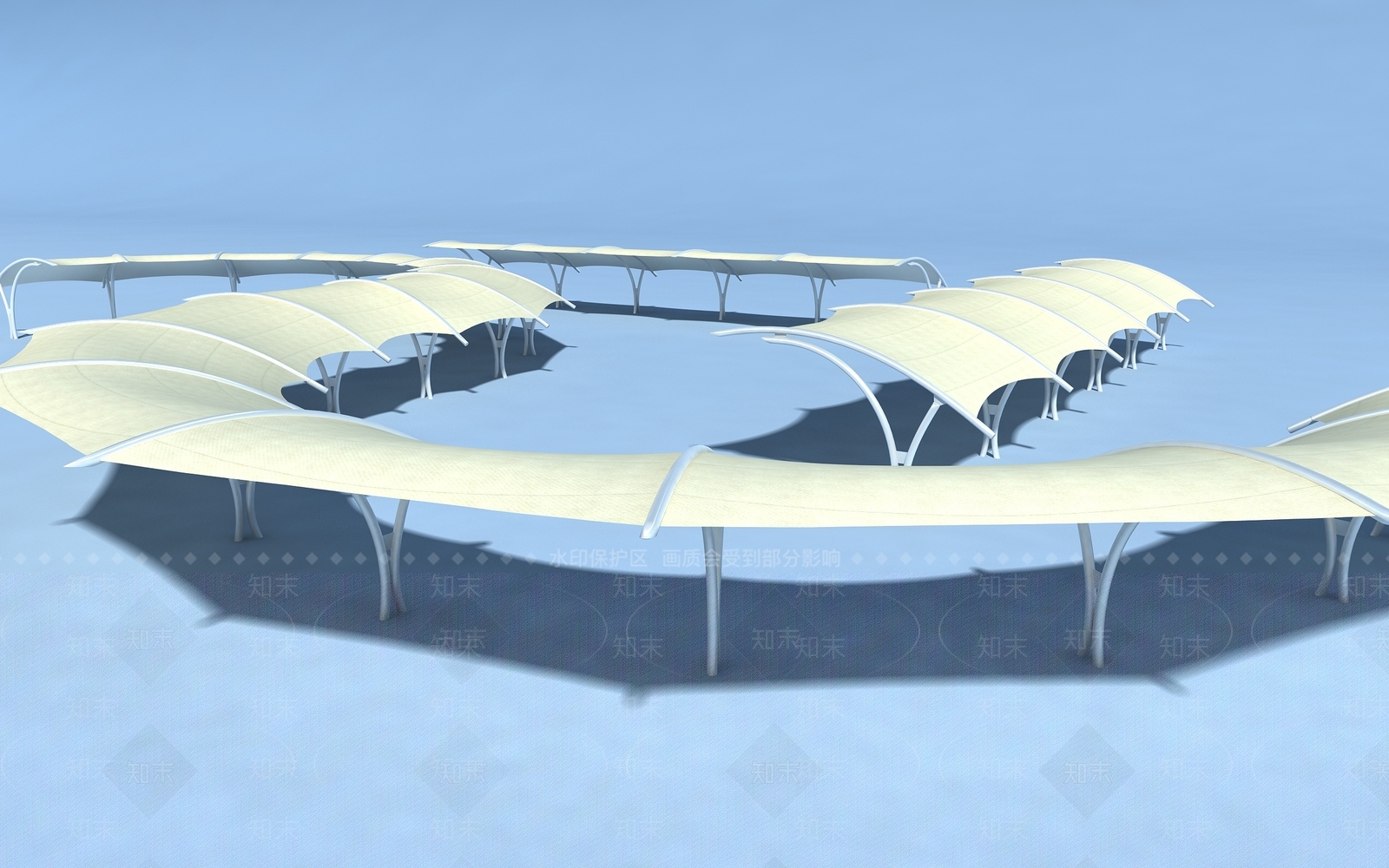 现代廊架3D模型下载【ID:1153203577】