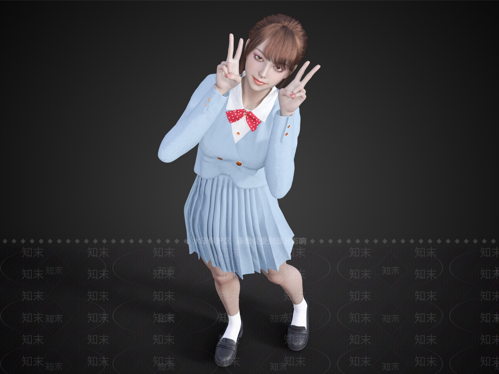 校服女生SU模型下载【ID:1153205290】