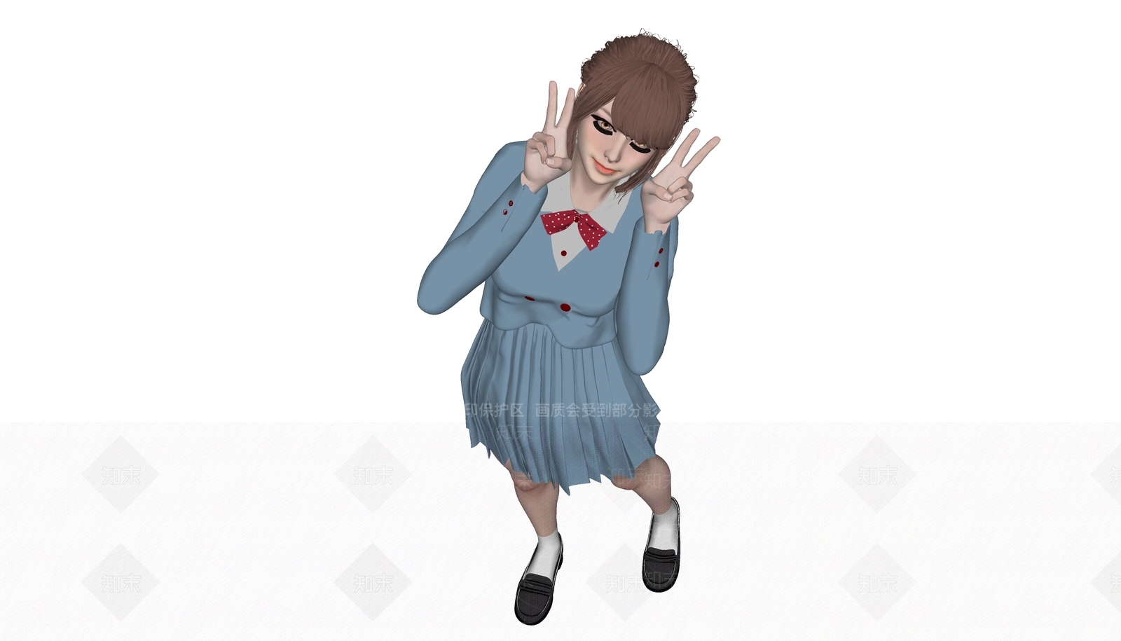 校服女生SU模型下载【ID:1153205290】