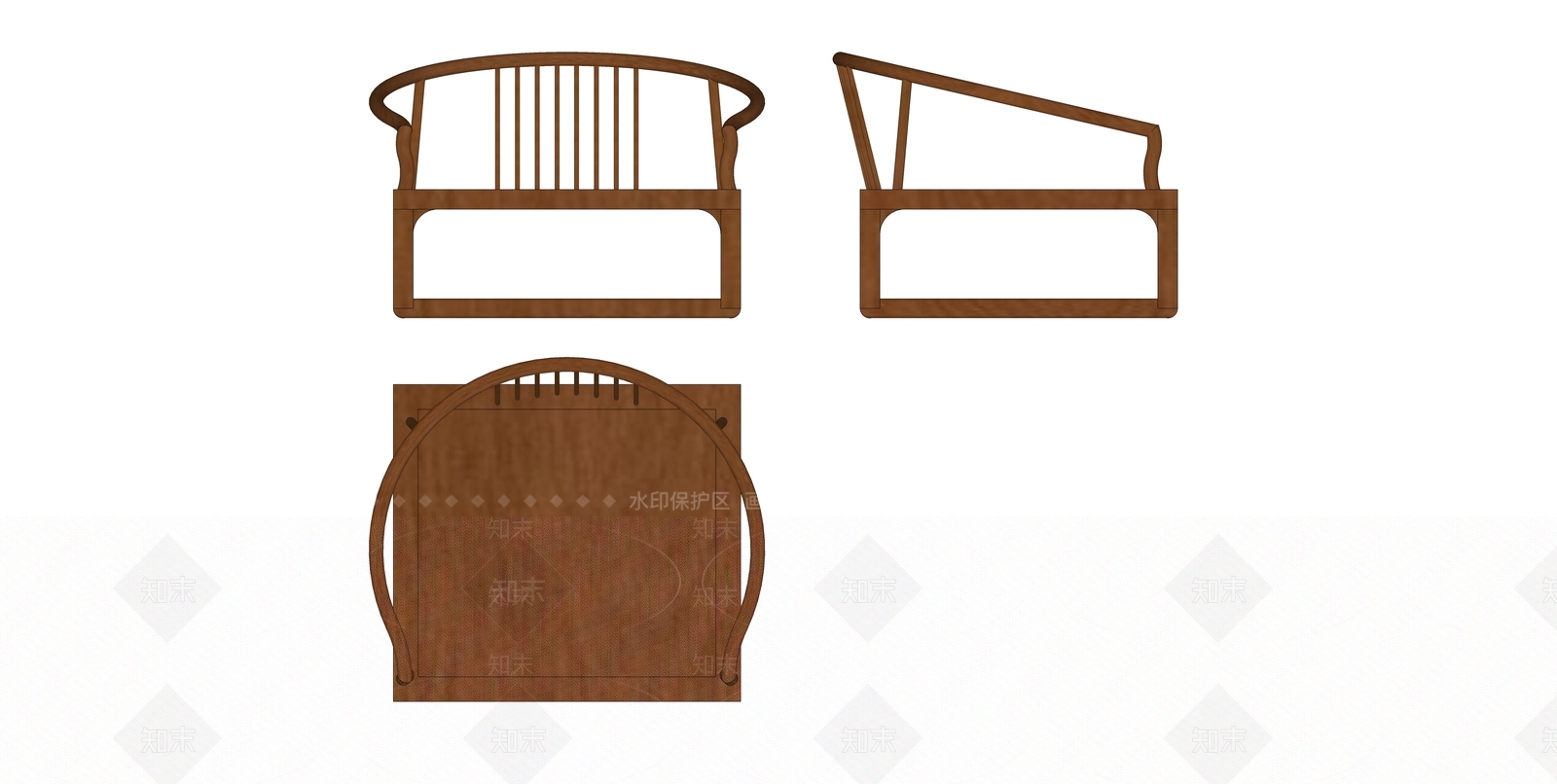 中式圈椅SU模型下载【ID:1153206816】