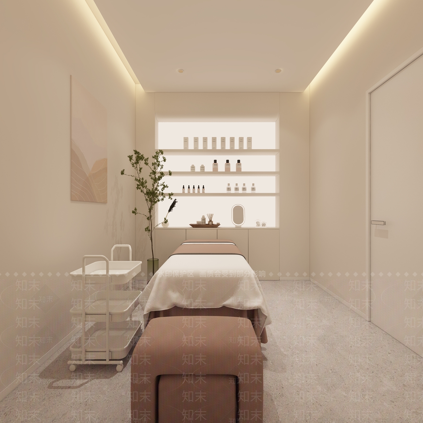 现代奶油风美容SPA店3D模型下载【ID:1153211138】