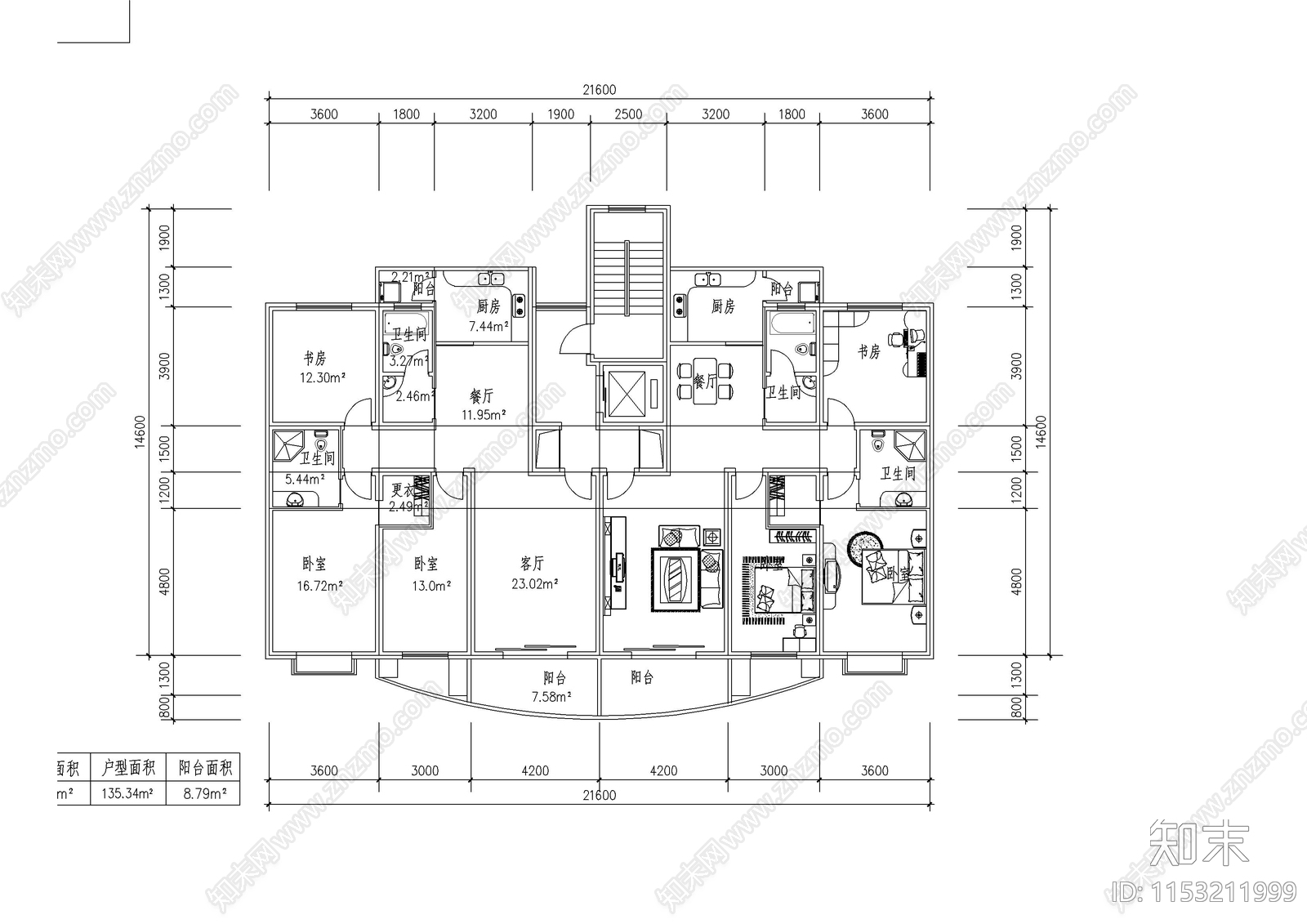 76例室内平面别墅建筑平面图施工图下载【ID:1153211999】