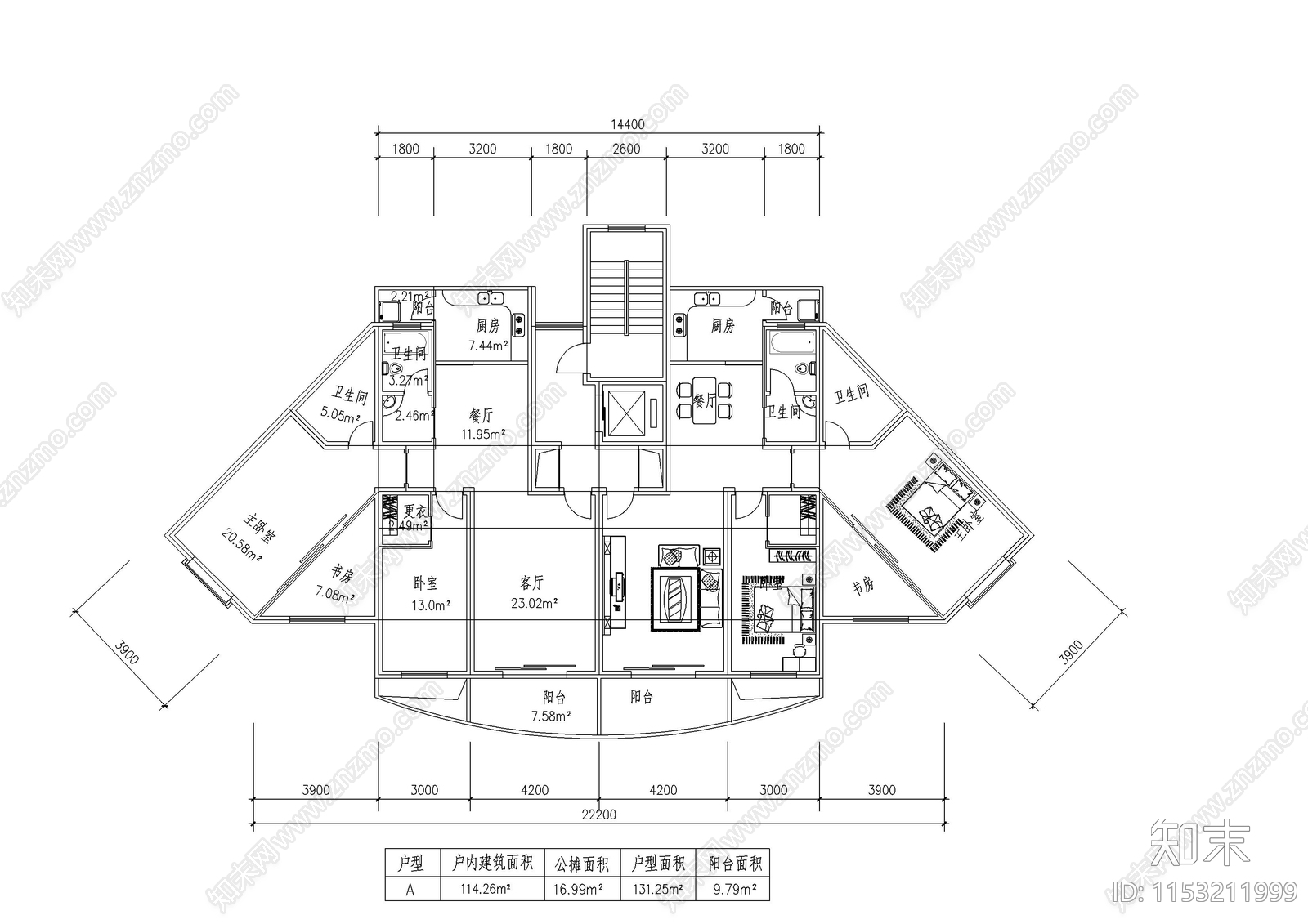 76例室内平面别墅建筑平面图施工图下载【ID:1153211999】