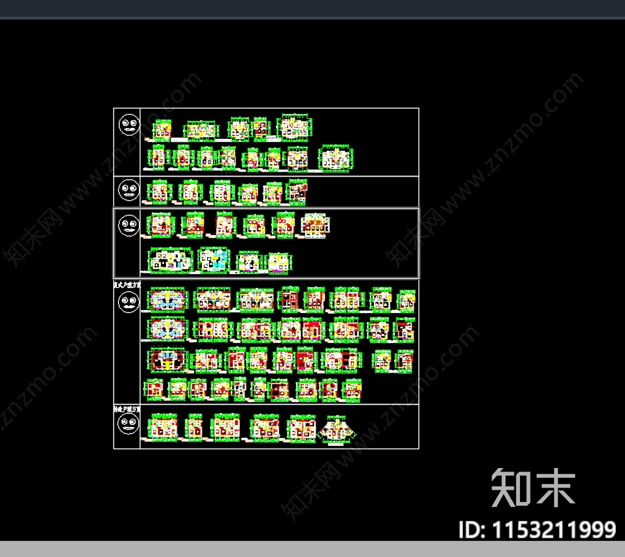 76例室内平面别墅建筑平面图施工图下载【ID:1153211999】