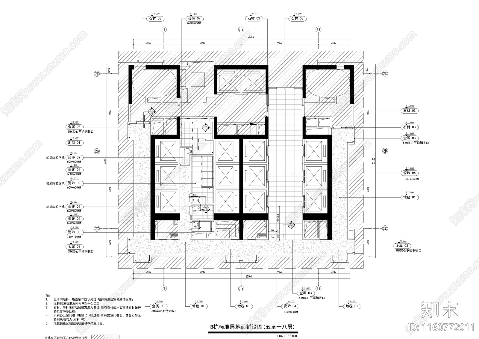 现代电梯厅cad施工图下载【ID:1160772911】