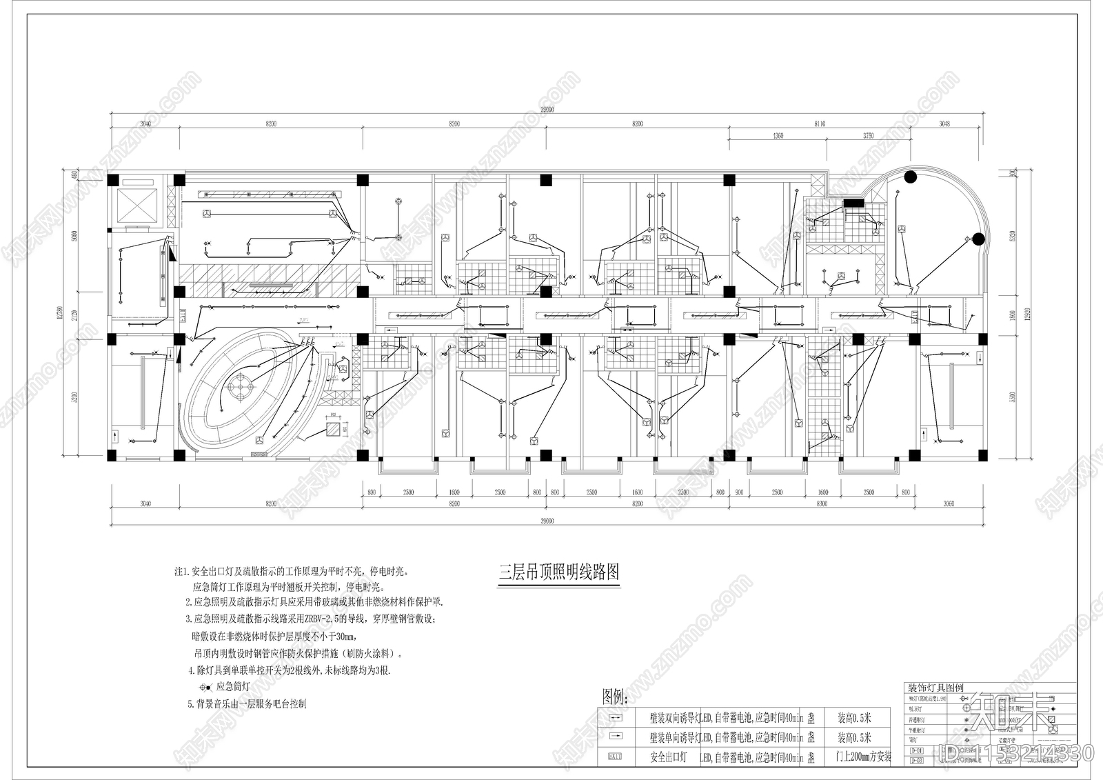 1060㎡足浴会所室内cad施工图下载【ID:1153214330】