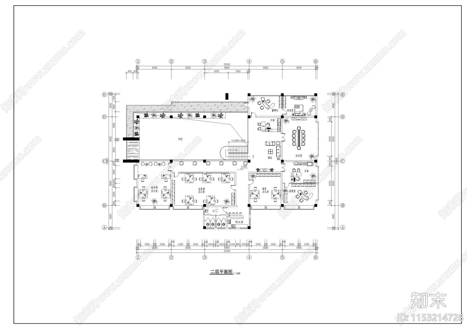 办公别墅建筑cad施工图下载【ID:1153214726】