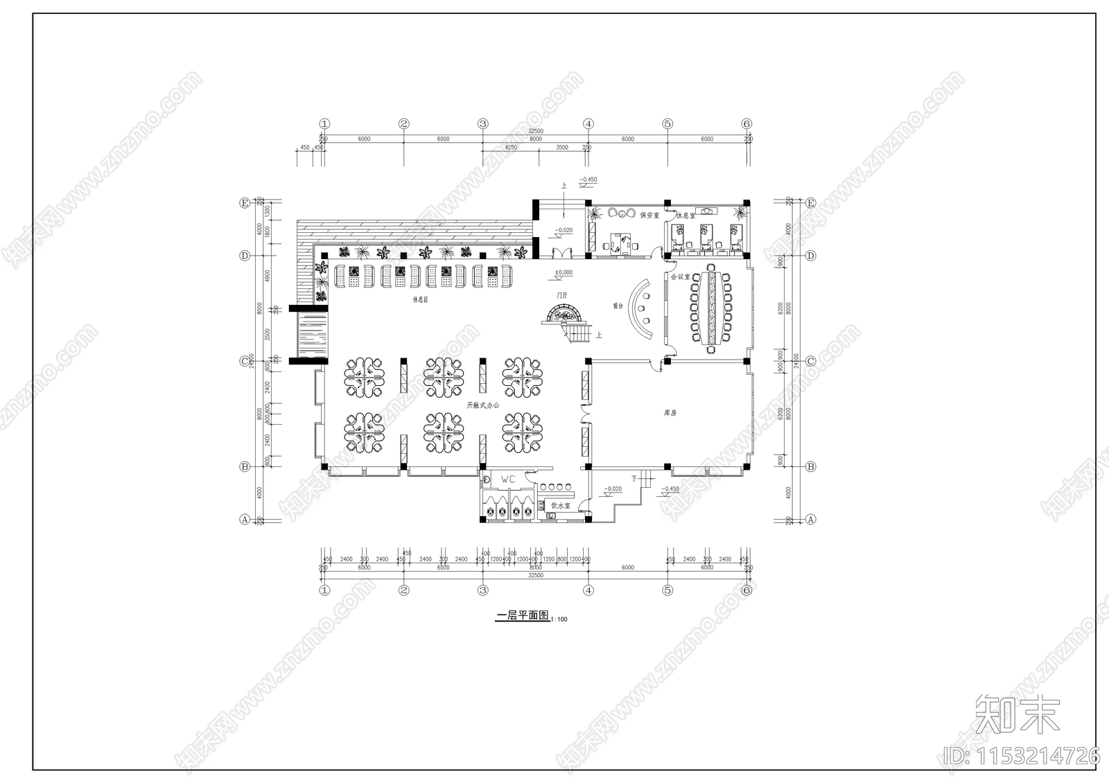 办公别墅建筑cad施工图下载【ID:1153214726】