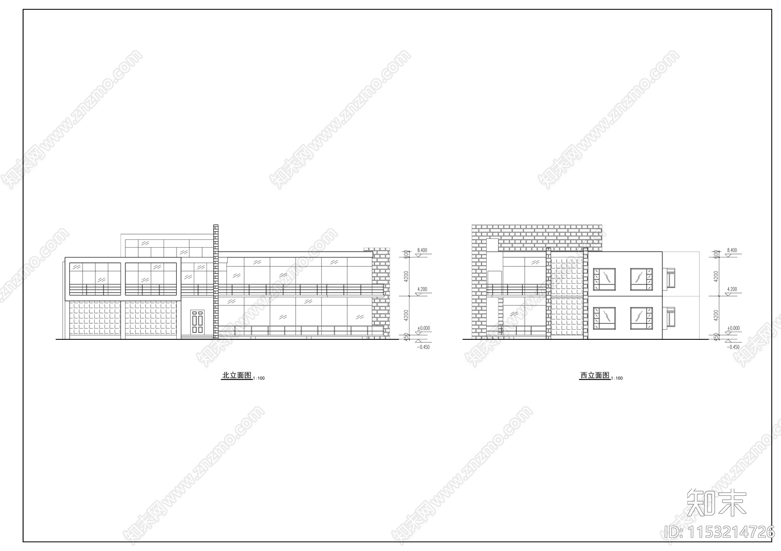 办公别墅建筑cad施工图下载【ID:1153214726】