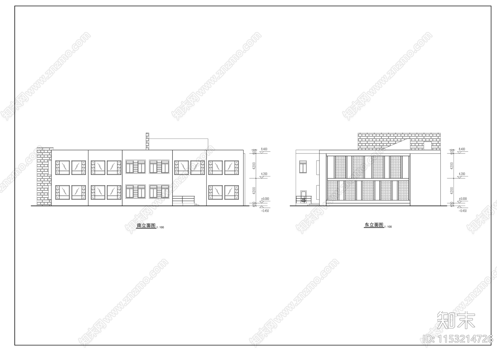 办公别墅建筑cad施工图下载【ID:1153214726】