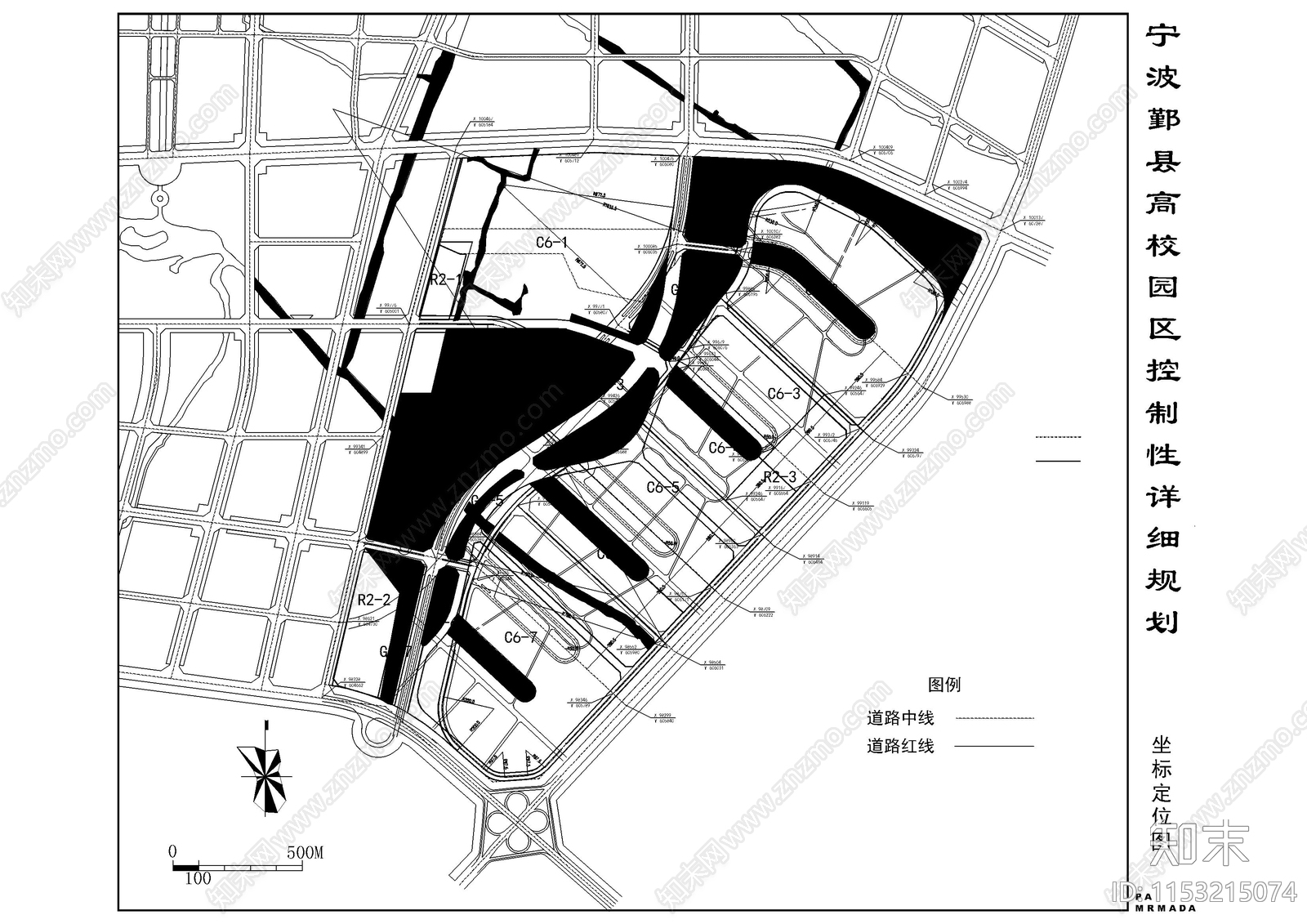 宁波鄞县高校规划cad施工图下载【ID:1153215074】