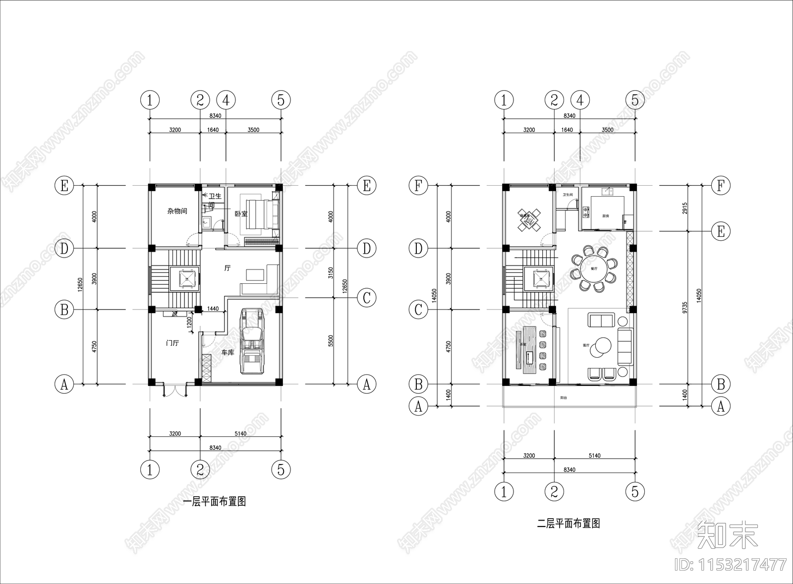 五层自建房建筑平面图施工图下载【ID:1153217477】