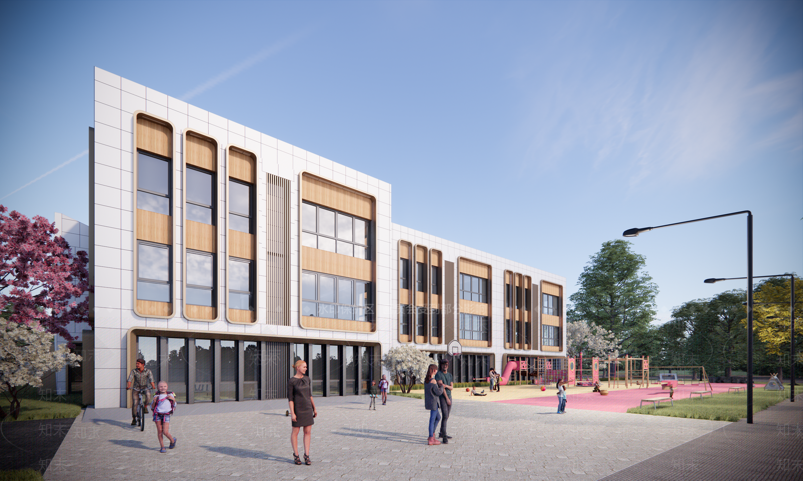现代幼儿园建筑SU模型下载【ID:1153217200】