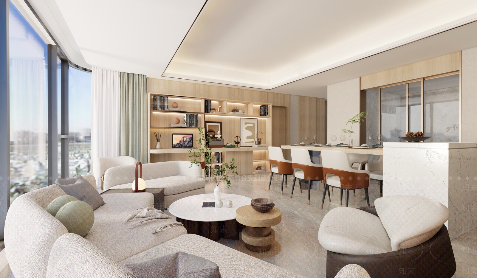 现代风格客餐厅SU模型下载【ID:1153217588】