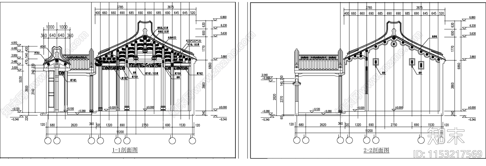 潮汕古建筑施工图下载【ID:1153217569】