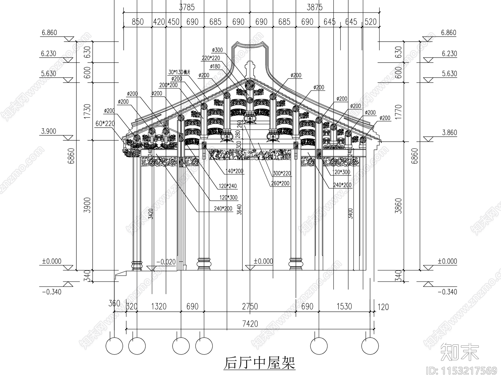 潮汕古建筑施工图下载【ID:1153217569】